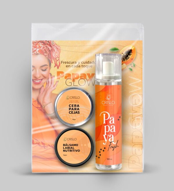 Papaya Glow- Fragancia + bálsamo labial + serum para cejas